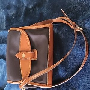 Dooney&Bourke black & brown, leather & nylon crossbody bag